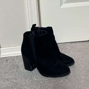 Express Black Suede Booties